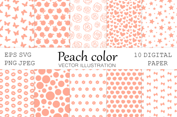Download Peach Paper. Hearts Paper. Pastel Colors - Premium Bundle