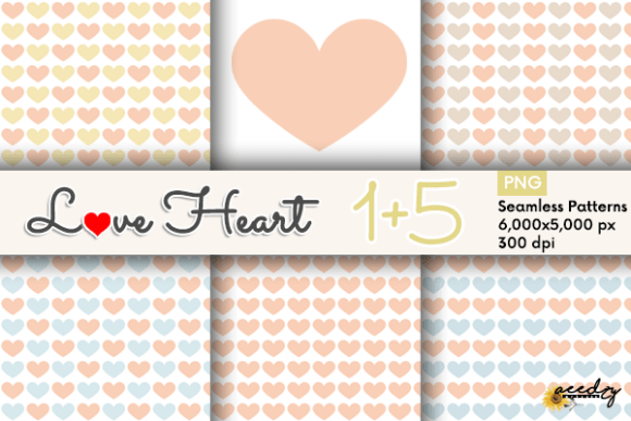 Download Peach Hearts Patterns - Premium Resources