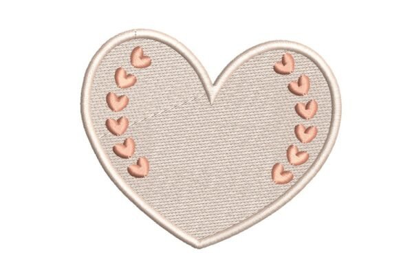 Download Textured Heart with Small Heart Border Embroidery Design - Premium Resources